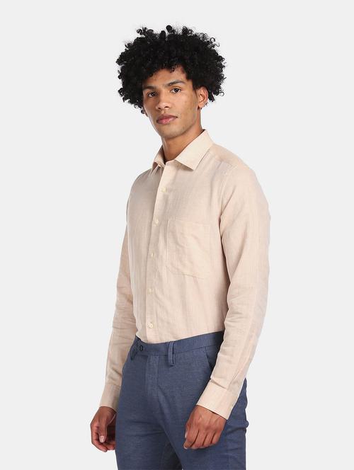 mens solid casual shirt - 19060938 - Very Small Image - 1