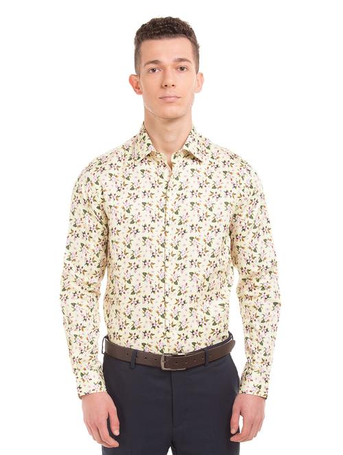 yellow cotton casual shirt - 19062138 - Very Small Image - 1