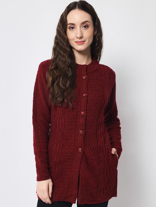 red solid cardigan - 19064259 - Very Small Image - 1