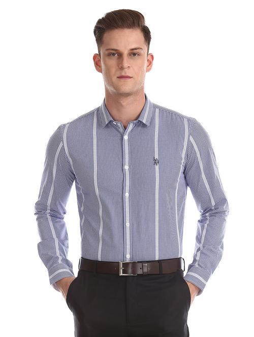 blue checkered formal shirt - 19064335 - Very Small Image - 1