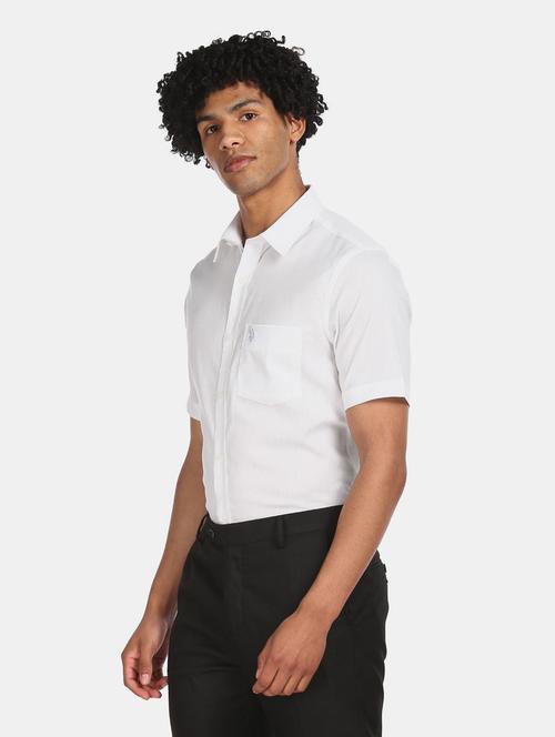 white solid formal shirt - 19064357 - Very Small Image - 1