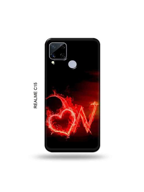 fire heart letter w back cover compatible with realme c15 - 19065249 - Very Small Image - 1