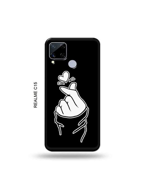 korean heart gesture black back cover compatible with realme c15 - 19065481 - Very Small Image - 1