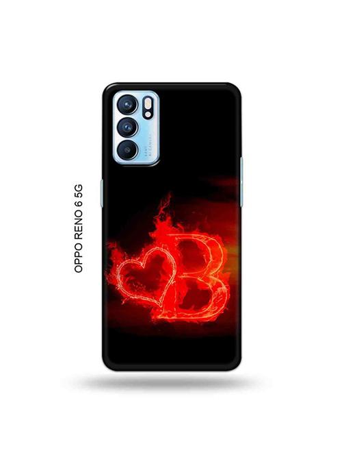 fire heart letter b back cover compatible with oppo reno 6 5g - 19065773 - Very Small Image - 1