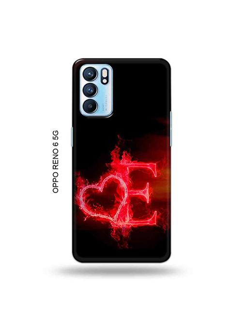fire heart letter e back cover compatible with oppo reno 6 5g - 19065776 - Very Small Image - 1