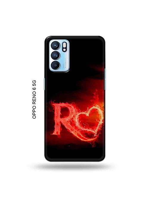 fire heart letter r back cover compatible with oppo reno 6 5g - 19065791 - Very Small Image - 1