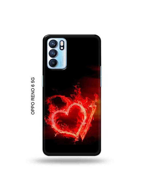 fire heart letter v back cover compatible with oppo reno 6 5g - 19065795 - Very Small Image - 1