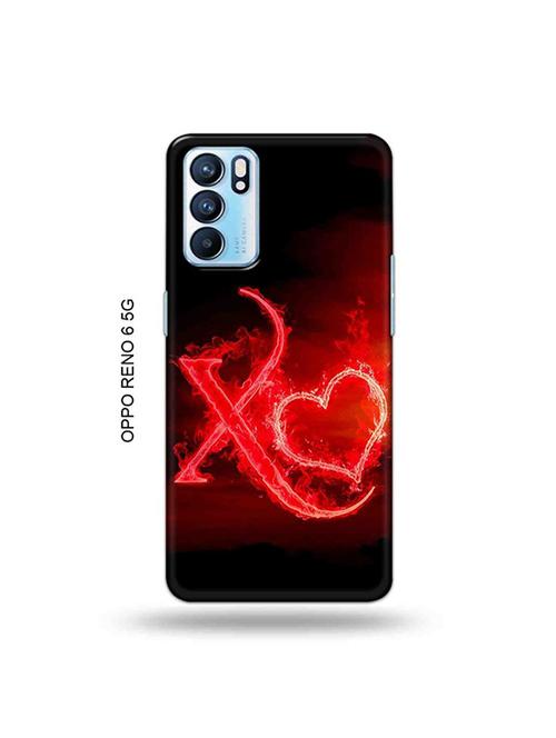 fire heart letter x back cover compatible with oppo reno 6 5g - 19065797 - Very Small Image - 1
