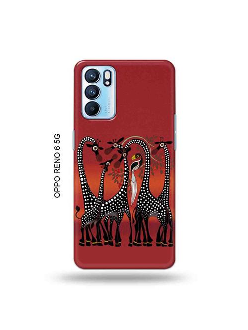 kalankari giraffe back cover compatible with oppo reno 6 5g - 19065944 - Very Small Image - 1