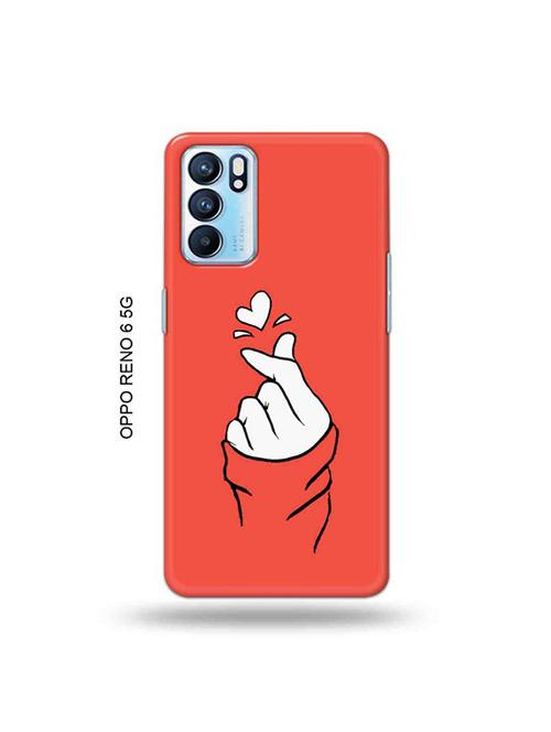 korean heart gesture pink back cover compatible with oppo reno 6 5g - 19066064 - Very Small Image - 1