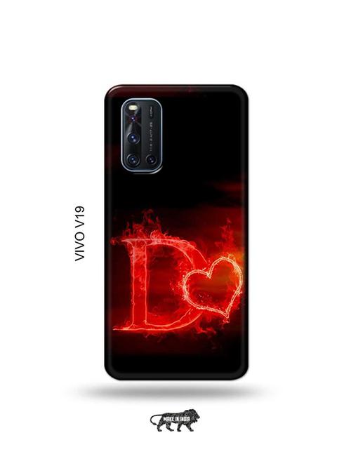 fire heart letter d back cover compatible with vivo v19 - 19066847 - Very Small Image - 1