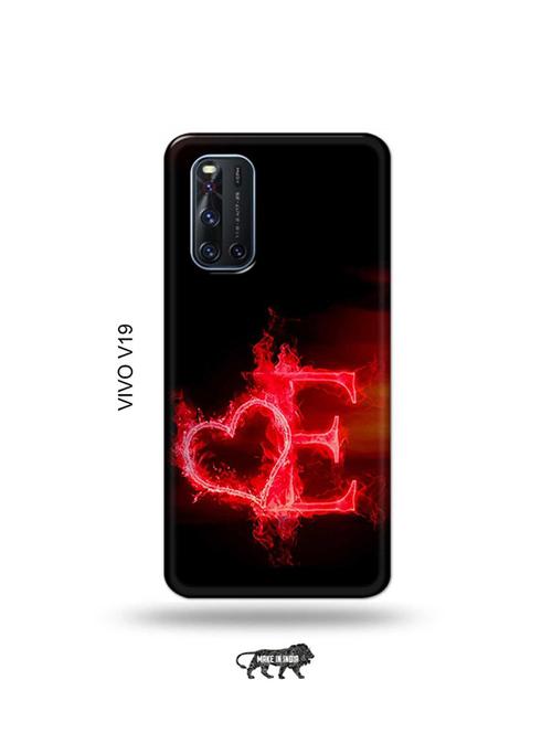 fire heart letter e back cover compatible with vivo v19 - 19066848 - Very Small Image - 1