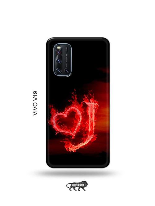 fire heart letter j back cover compatible with vivo v19 - 19066853 - Very Small Image - 1