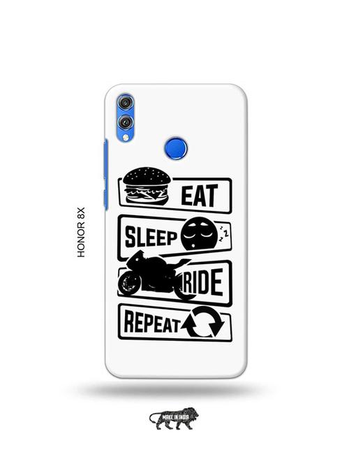eat sleep ride repeat back cover compatible with honor 8x - 19069697 - Very Small Image - 1