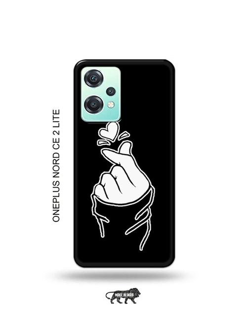korean heart gesture black back cover compatible with oneplus nord ce2 lite - 19070487 - Very Small Image - 1