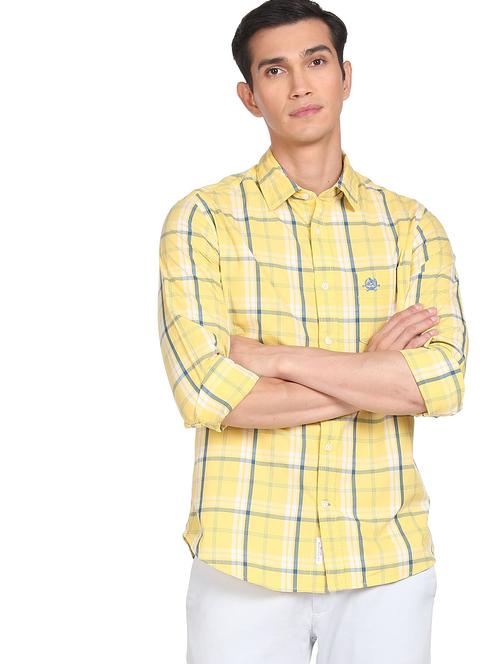 yellow cotton casual shirt - 19070904 - Very Small Image - 1