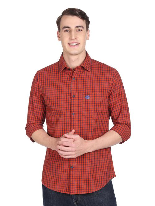 red cotton casual shirt - 19071450 - Very Small Image - 1