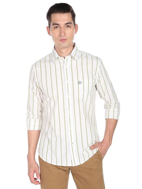 off white vertical stripe premium cotton casual shirt - 19071472 - Very Small Image - 1
