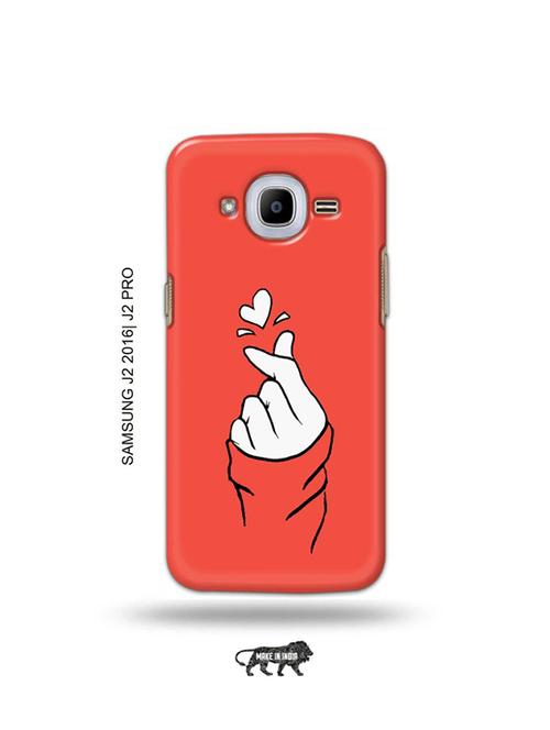 korean heart gesture pink back cover compatible with samsung j2 (2016), j2 pro - 19072910 - Very Small Image - 1