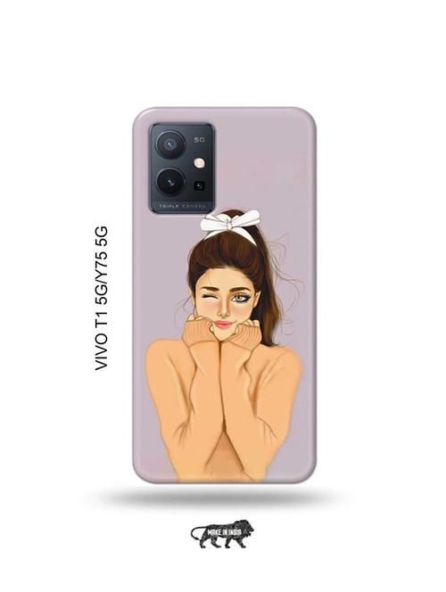 cozy girl back cover compatible with vivo t1, vivo y75 - 19073383 - Very Small Image - 1