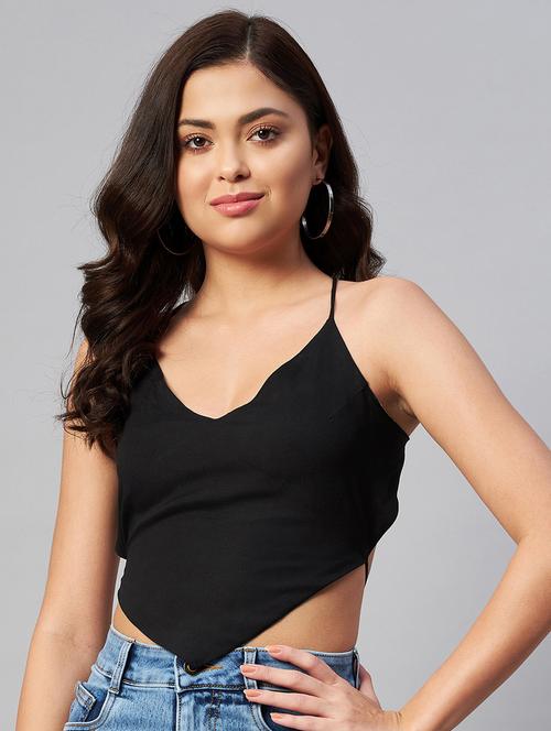 women's crop shoulder strap top - 19077678 - Very Small Image - 1