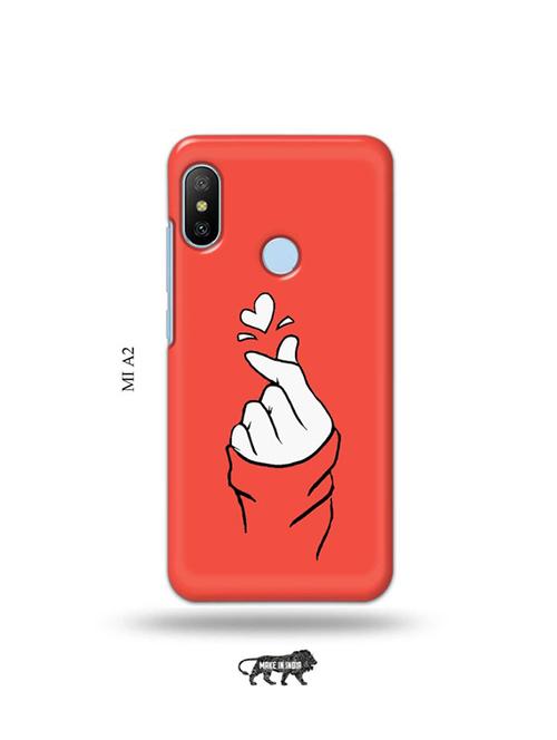 korean heart gesture pink back cover compatible with mi a2 - 19077756 - Very Small Image - 1