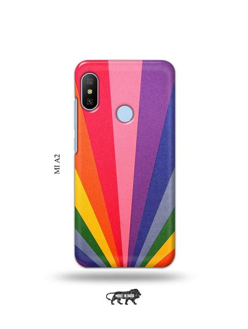 tweakymod designer printed hard case | rainbow strips back cover compatible with mi a2 - 19077794 - Very Small Image - 1