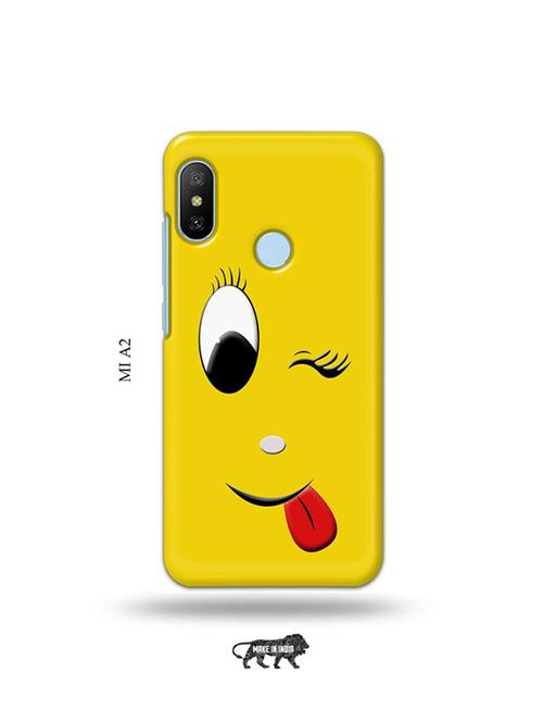 tweakymod designer printed hard case | wink emoji back cover compatible with mi a2 - 19077800 - Very Small Image - 1