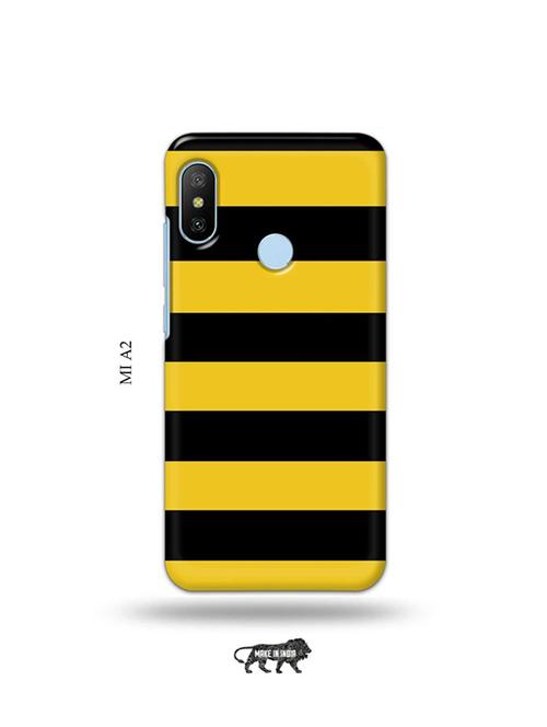 tweakymod designer printed hard case | yellow strips back cover compatible with mi a2 - 19077815 - Very Small Image - 1