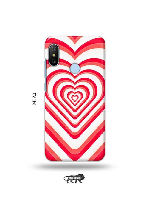 tweakymod designer printed hard case | pink heart back cover compatible with mi a2 - 19077894 - Very Small Image - 1