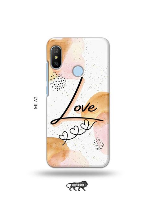 tweakymod designer printed hard case | love back cover compatible with mi a2 - 19077896 - Very Small Image - 1