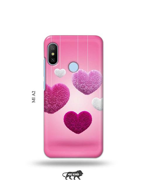tweakymod designer printed hard case | pink hearts back cover compatible with mi a2 - 19077904 - Very Small Image - 1