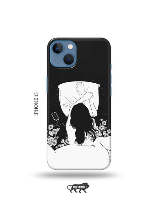 tweakymod designer printed hard case | sleepy girl back cover compatible with iphone 13 - 19078109 - Very Small Image - 1