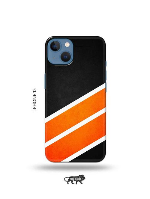 tweakymod designer printed hard case | orange strips back cover compatible with iphone 13 - 19078116 - Very Small Image - 1
