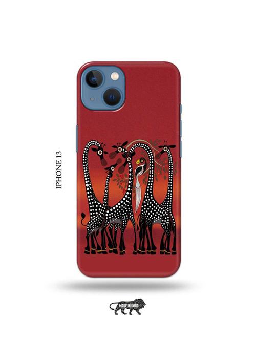 tweakymod designer printed hard case | kalankari giraffe back cover compatible with iphone 13 - 19078169 - Very Small Image - 1