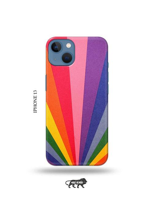rainbow strips back cover compatible with iphone 13 - 19078314 - Very Small Image - 1