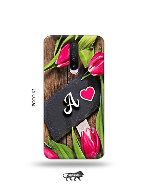 tweakymod designer printed hard case | flower letter a back cover compatible with poco x2 - 19078553 - Very Small Image - 1