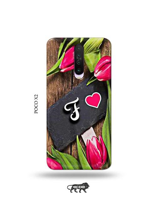 tweakymod designer printed hard case | flower letter f back cover compatible with poco x2 - 19078559 - Very Small Image - 1