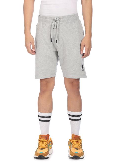 men grey mid rise heathered shorts - 19078569 - Very Small Image - 1