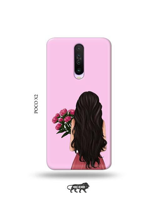 tweakymod designer printed hard case | girl with flowers back cover compatible with poco x2 - 19078684 - Very Small Image - 1