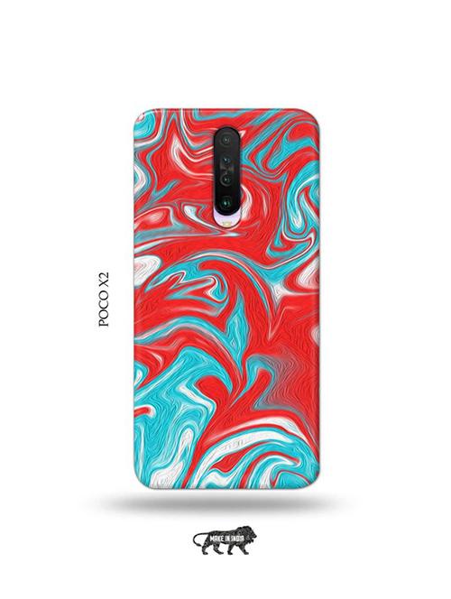 tweakymod designer printed hard case | messy blue red back cover compatible with poco x2 - 19078722 - Very Small Image - 1