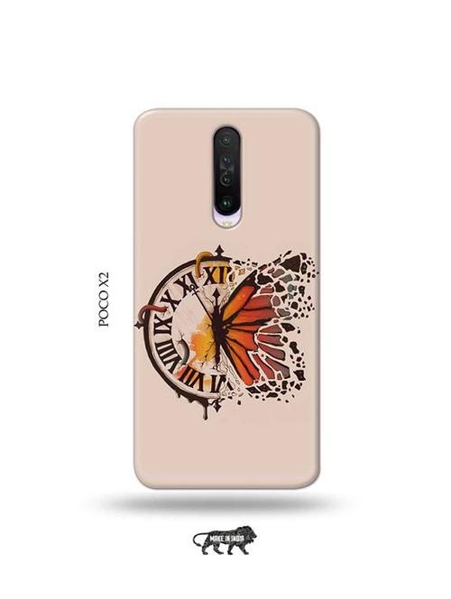 tweakymod designer printed hard case | clock butterfly back cover compatible with poco x2 - 19078742 - Very Small Image - 1