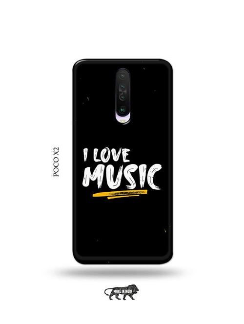 tweakymod designer printed hard case | i love music back cover compatible with poco x2 - 19078786 - Very Small Image - 1