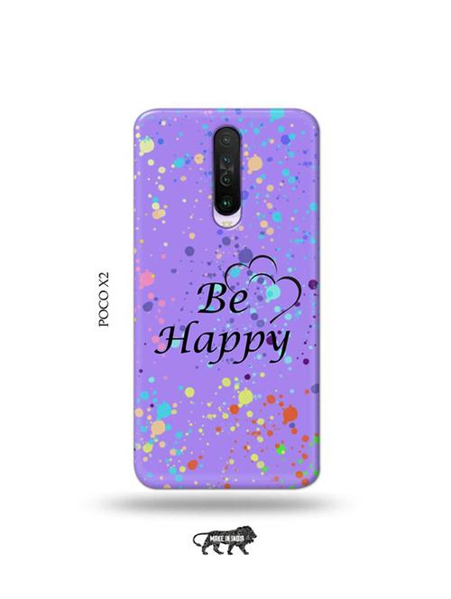 tweakymod designer printed hard case | be happy back cover compatible with poco x2 - 19078790 - Very Small Image - 1
