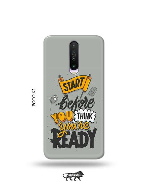 tweakymod designer printed hard case | start before you think youre ready back cover compatible with poco x2 - 19078797 - Very Small Image - 1