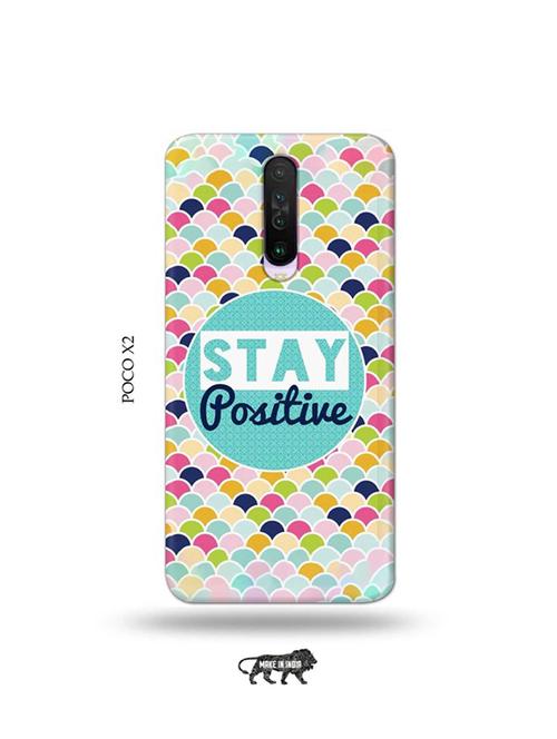 tweakymod designer printed hard case | stay positive back cover compatible with poco x2 - 19078799 - Very Small Image - 1