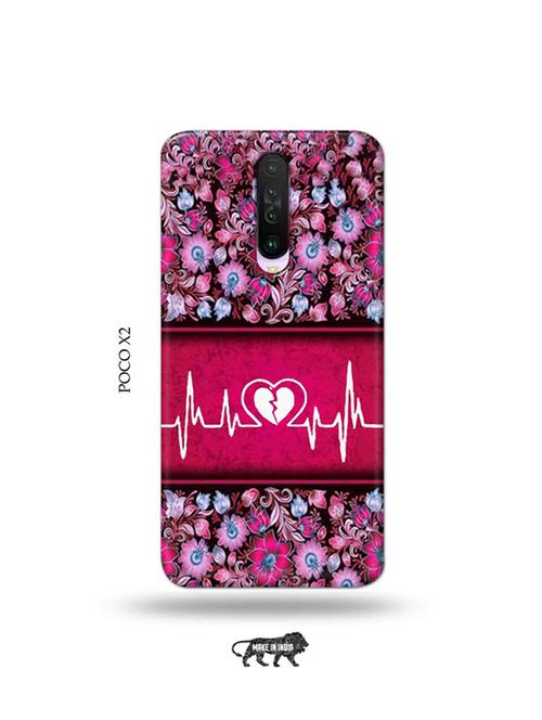 tweakymod designer printed hard case | heart ecg back cover compatible with poco x2 - 19078811 - Very Small Image - 1