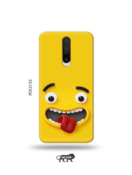 tweakymod designer printed hard case | wink face yellow back cover compatible with poco x2 - 19078879 - Very Small Image - 1