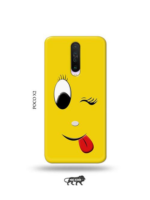 tweakymod designer printed hard case | wink emoji back cover compatible with poco x2 - 19078898 - Very Small Image - 1