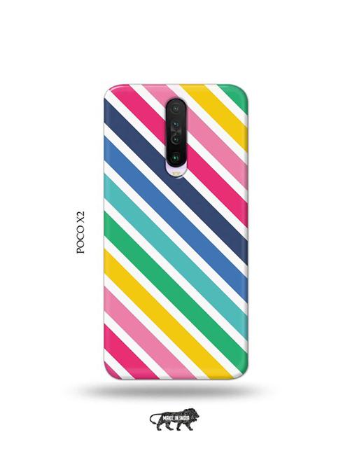 tweakymod designer printed hard case | diagonal strips back cover compatible with poco x2 - 19078929 - Very Small Image - 1